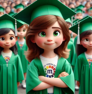 Aluna com roupa de formatura