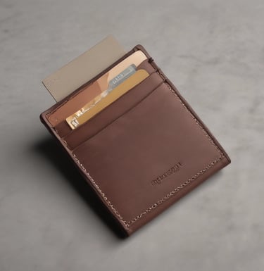 Minimalist wallet resting beside a smartphone, emphasizing mobile-friendly design.