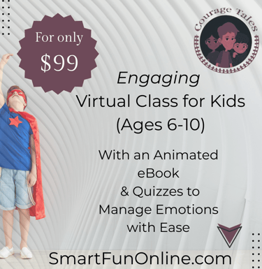 Engaging  Virtual Class for Kids  (Ages 6-10) With an Animated eBook  & Quizzes to Manage Emotions