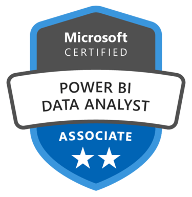Badge of the Microsoft certification: Power BI Data Analyst Associate