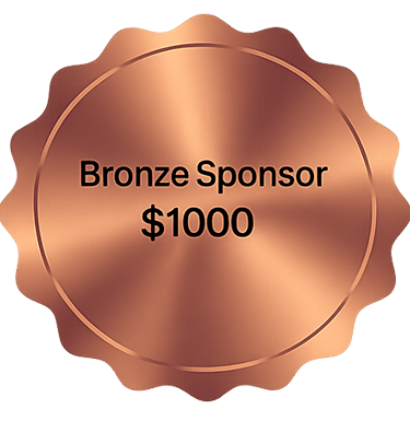 Silver Sponsor metallic seal badge showing a 2500 dollar donation tier level.