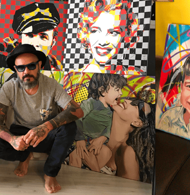 o artista Sérgio Astral e suas obras em Pop-Art.