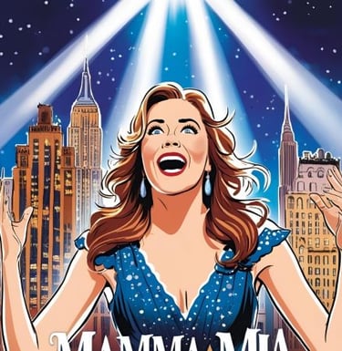 a woman in a blue dress with a star on her chest