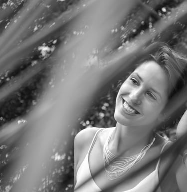 Black & White portrait young woman smiling
