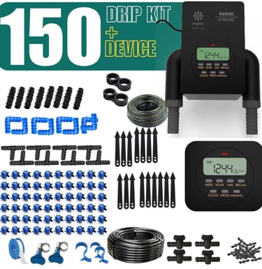 irrigator digital automatic garden timer with 150 plants drip irrigation kit