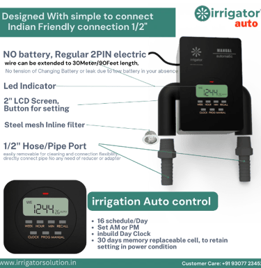 irrigator manual is automatic on device scheduler control