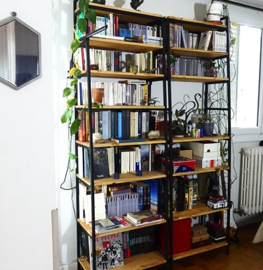 bibliothèque métal bois 