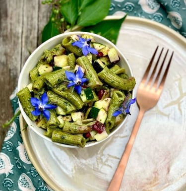 Pâtes sans gluten à base d'épinards- riches en fibres et digestion légère