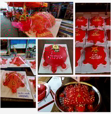 por tor festival hungry ghost festival phuket red turtle sweets