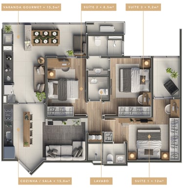 Planta 88m²