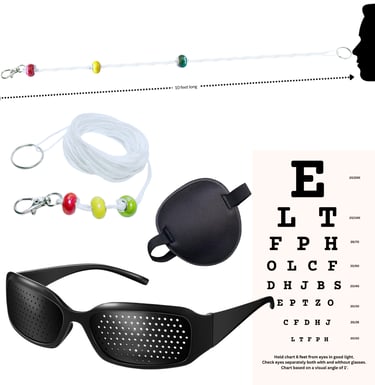 brock string pinhole glasses bates method eye exercises strabismus amblyopia lazy eye 