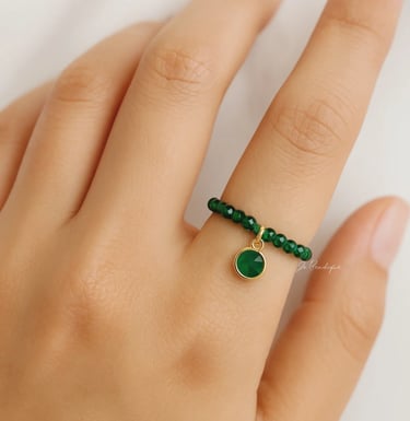 green beaded ring