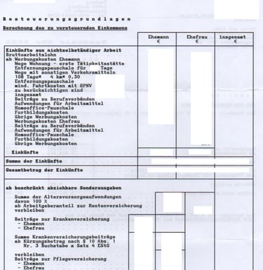 Steuerbescheid Deutschland für vereidigte Urkundenübersetzung ins Spanische, Traducción Jurada