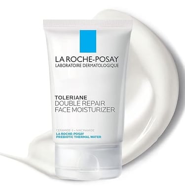 Bottle of La Roche-Posay Toleriane with focus on prebiotic thermal water and niacinamide benefits