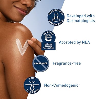 CeraVe Moisturizing Cream applied to dry skin to restore hydration and soothe irritation