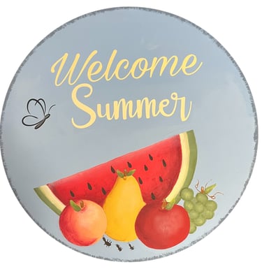 Fran Prebish  Welcome Summer Paint & Pastries  acrylics watermelon grapes apple pear