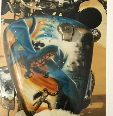 yamaha virago dragon mural