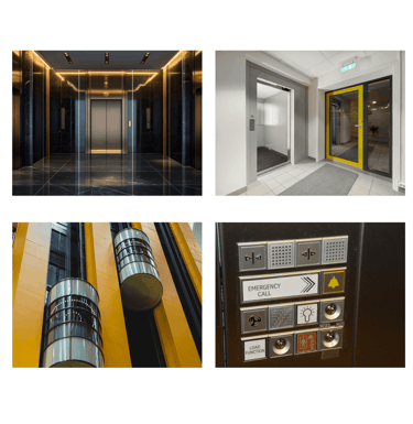 Elevator systems and architectural building components.