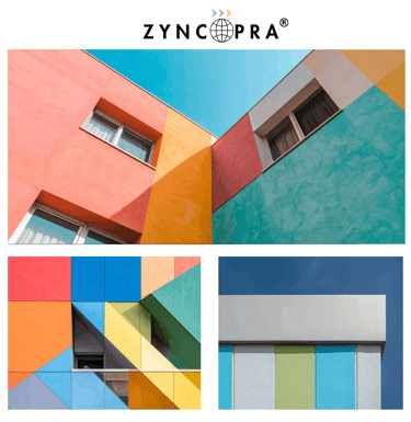 Colorful aluminum composite panel applications for architectural projects