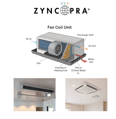 FCU unidad fan coil – confort silencioso e independiente para hoteles y oficinas.