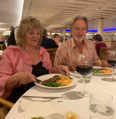 Enjoying dinner on Bridge Cruise
