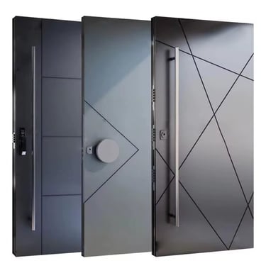 Puerta metálica de seguridad con diseño moderno