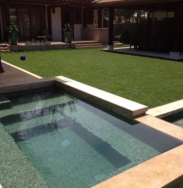 stone pool tiling