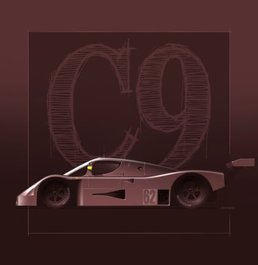 Sauber Mercedes C9 profil - side - illustration - dessin - drawing
