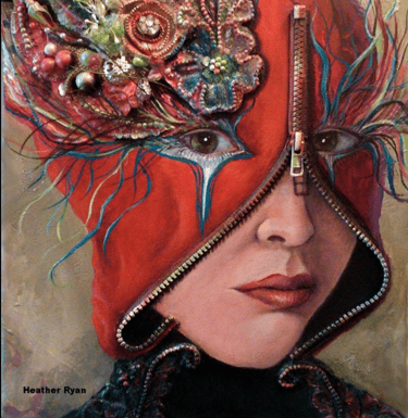 A mixed media painting called Mystere.  