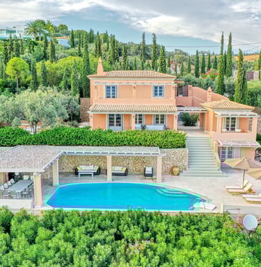Exterior Shot of a Villa in Porto Heli with drone