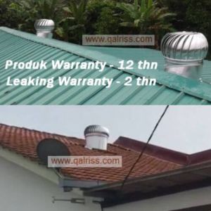 Ventilation Fan mempunyai Produk Warranty 12 tahun dan Leaking Warranty 2 tahun