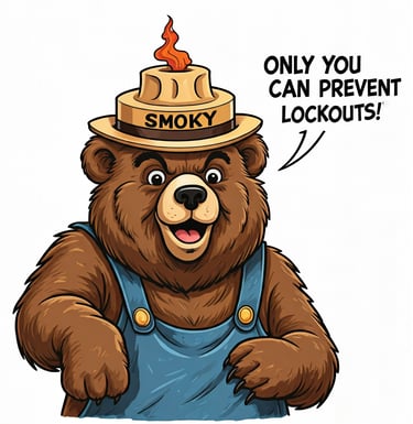 Smoked the bear saying only you can prevent lockouts