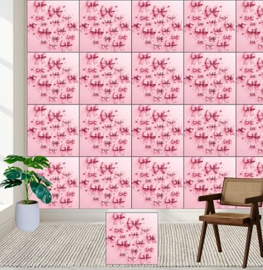Charming Pink Bows & Glitter Dream Wallpaper