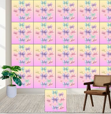 Cute & Chic Nursery - Pastel Dream Bows Wallpaper