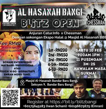 Malaysia Chess. Catur Malaysia. Al Hasanah Bangi Blitz Open