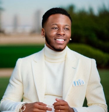 a man in a white suit and a white shirt