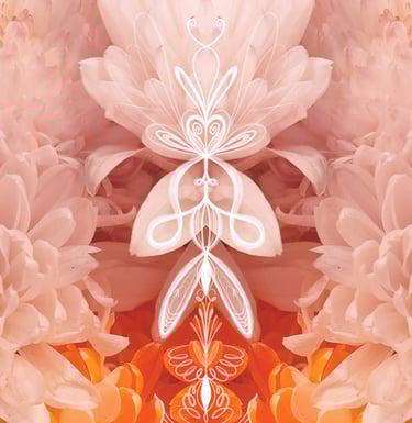 ilustración digital sobre fotografia floral