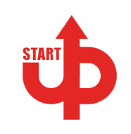 a red arrow pointing up to the word start up