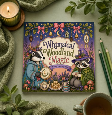 Whimsical Woodland Magic coloring book: cute and cozy animal friends 