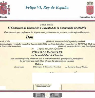 Traducción Jurada Bachiller España, al alemán