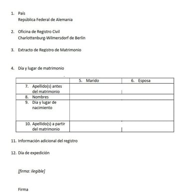 raducción jurada al español de certificado matrimonio alemán