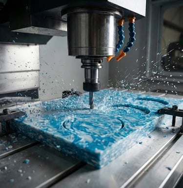 Découpe CNC d'un panneau de plastique recyclé en médaille de sport