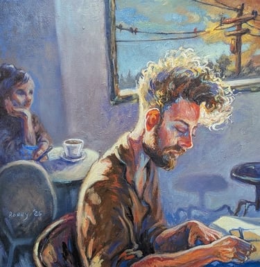 The Writer oil painting on canvas by Ronny Vardy