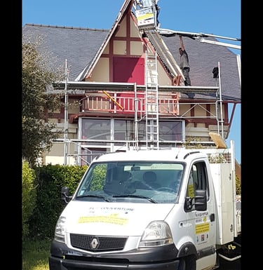 échafaudage rénovation toiture ardoise 