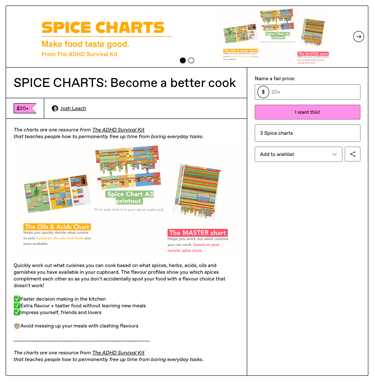 Image of the spice charts available to purchase on gumroad