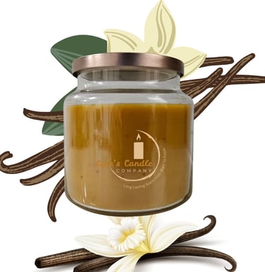 a candle with cinnamon and vanilla