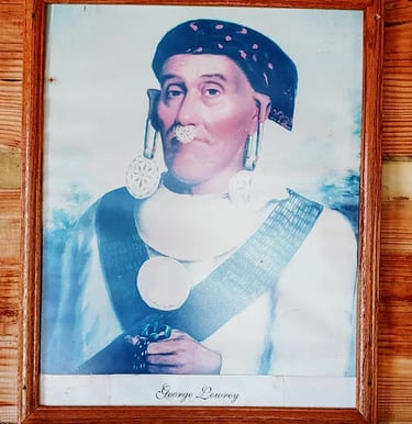 Calhoun, GA - Photo of a Native American at the Cherokee government Council building