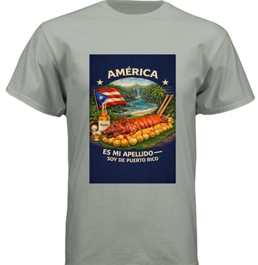 America Is my Last Name, From Puerto Rico-Apparel Short T