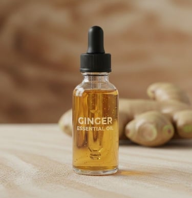 “Ginger Essential Oil with Spicy Aroma – Suitable for Pharma, Massage & Cosmetic Export”