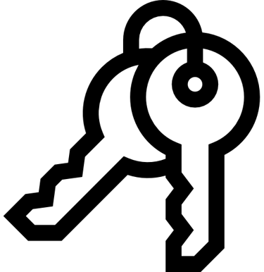 pictogramme des clés d'une maison